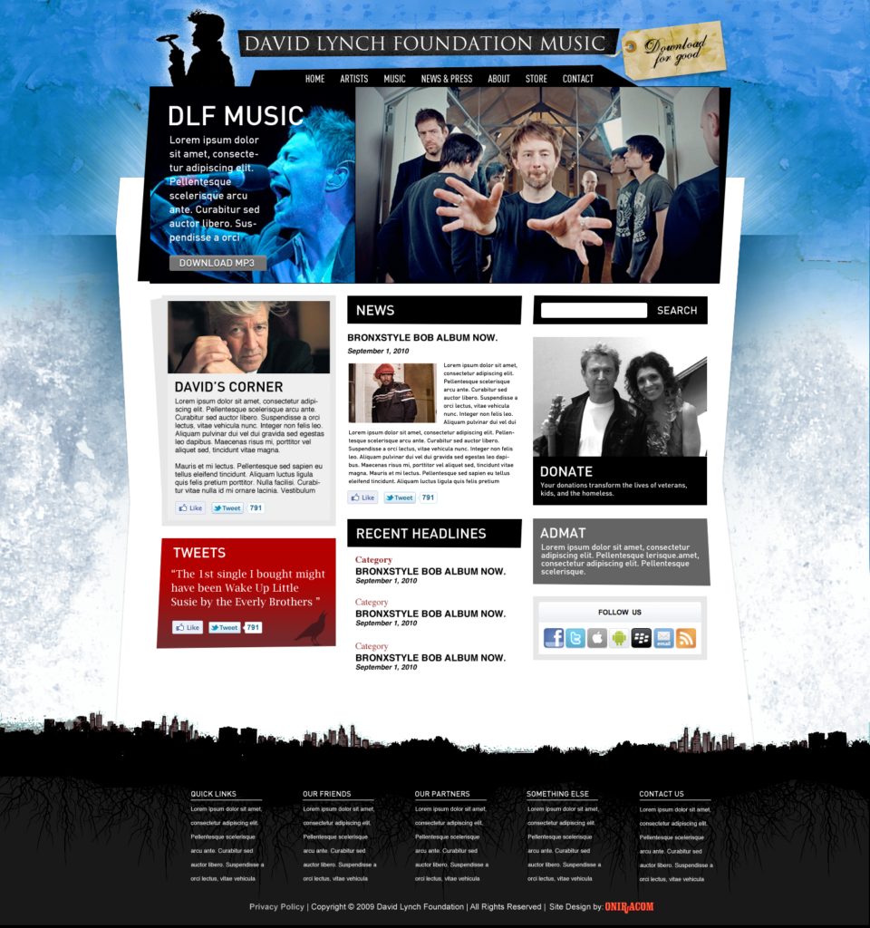 David Lynch Foundation Music Website